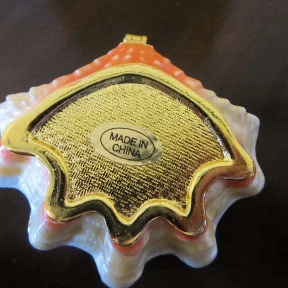 New Rucinni Jeweled Trinket Box Sea Clam Shell With Swarovski Crystals